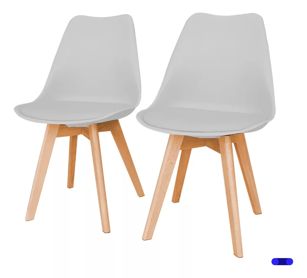 Set 2 Sillas Comedor - Marrón claro