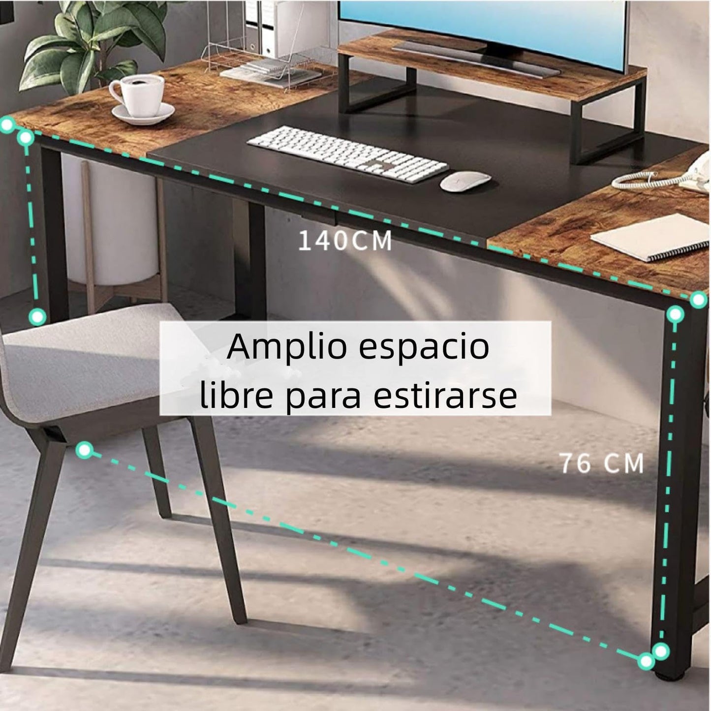 Escritorio de Oficina con Base para Monitor