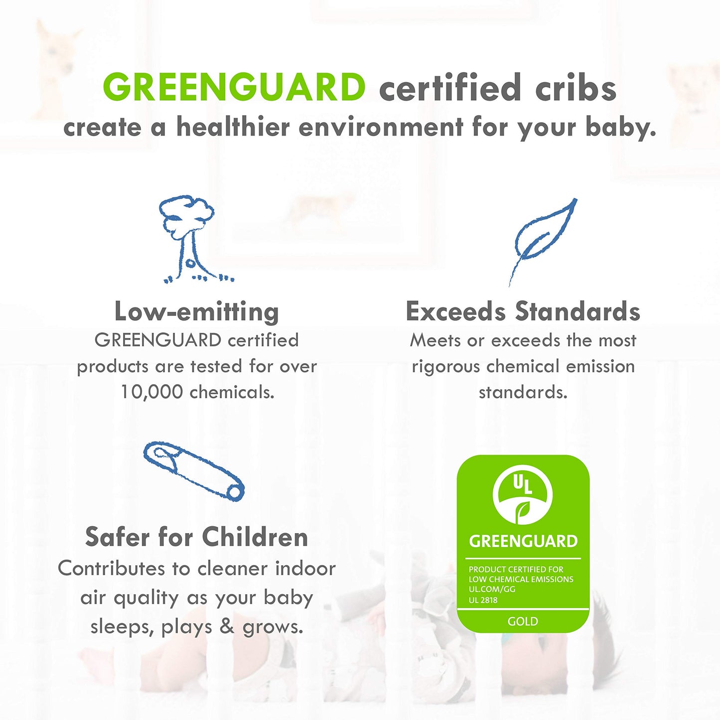 Cunas para bebes de madera -  2-in-1