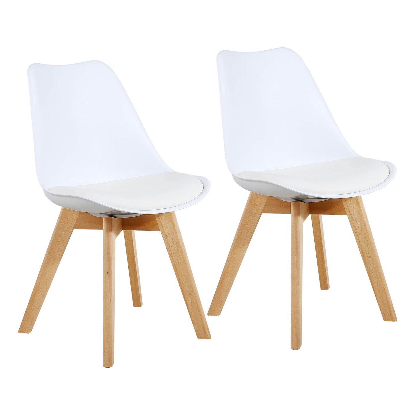 Juego de 2 sillas de comedor de estilo moderno - blanco