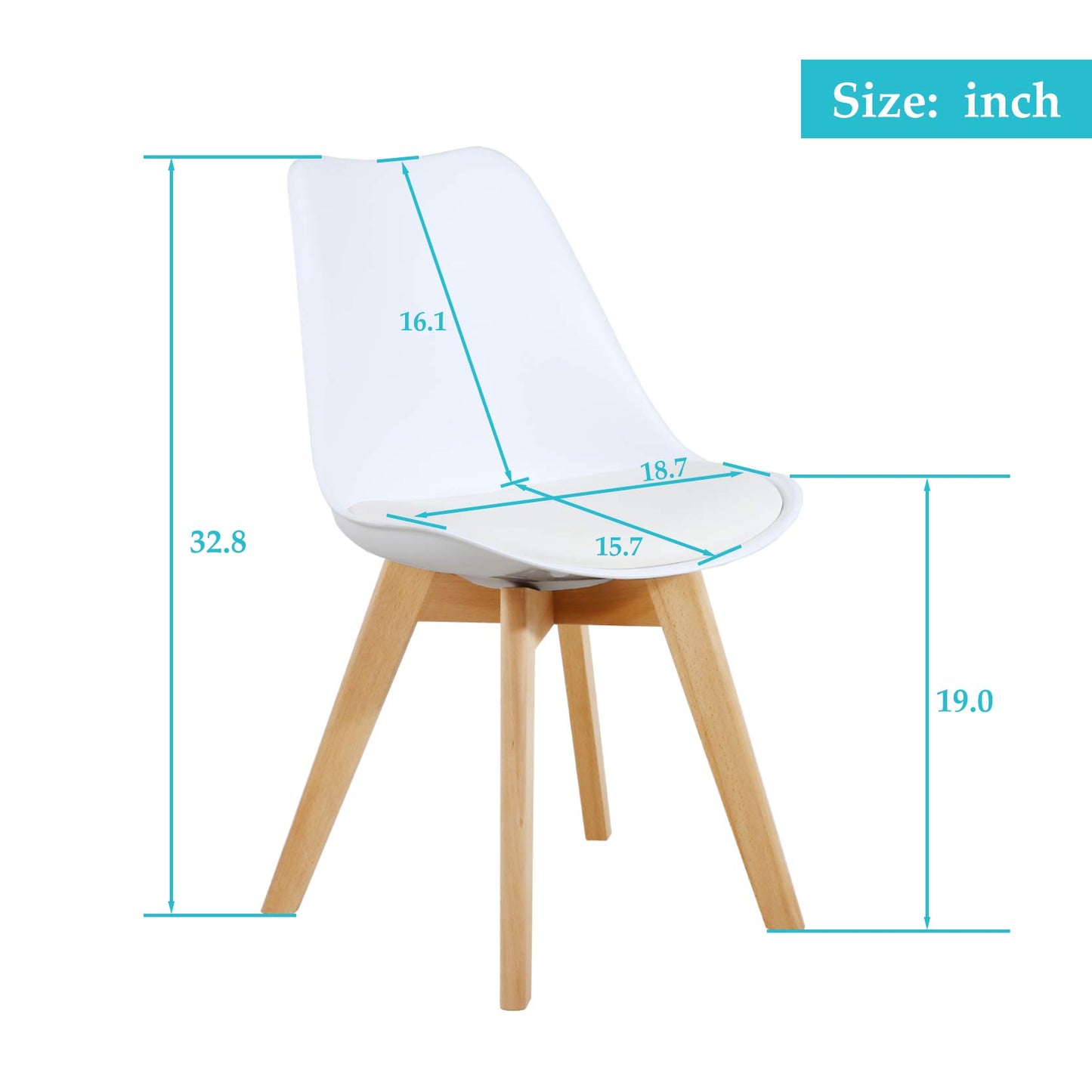 Juego de 2 sillas de comedor de estilo moderno - blanco
