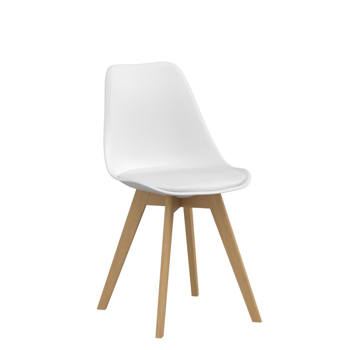 Juego de 2 sillas de comedor de estilo moderno - blanco