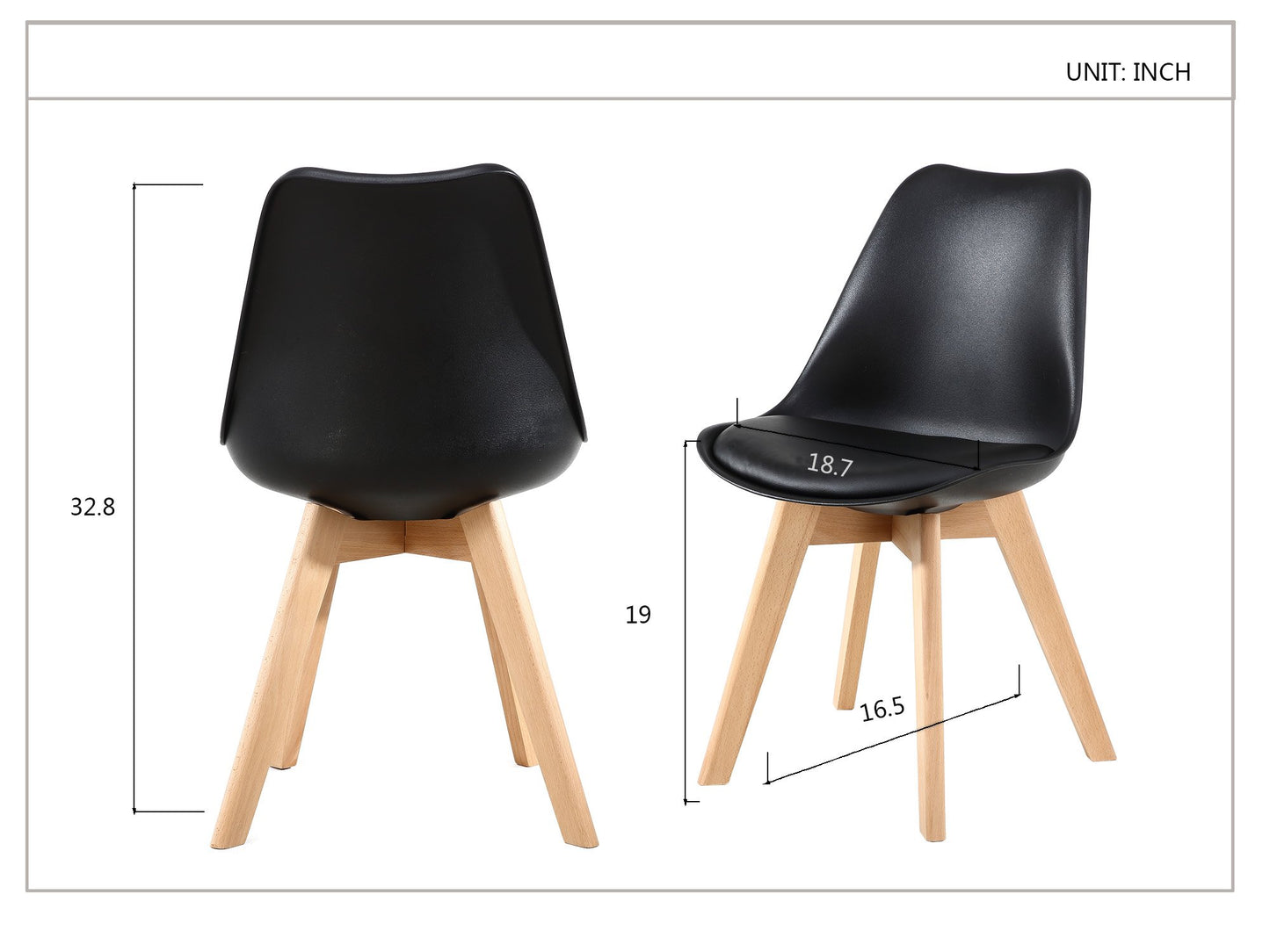 Juego de 2 sillas de comedor de estilo moderno
