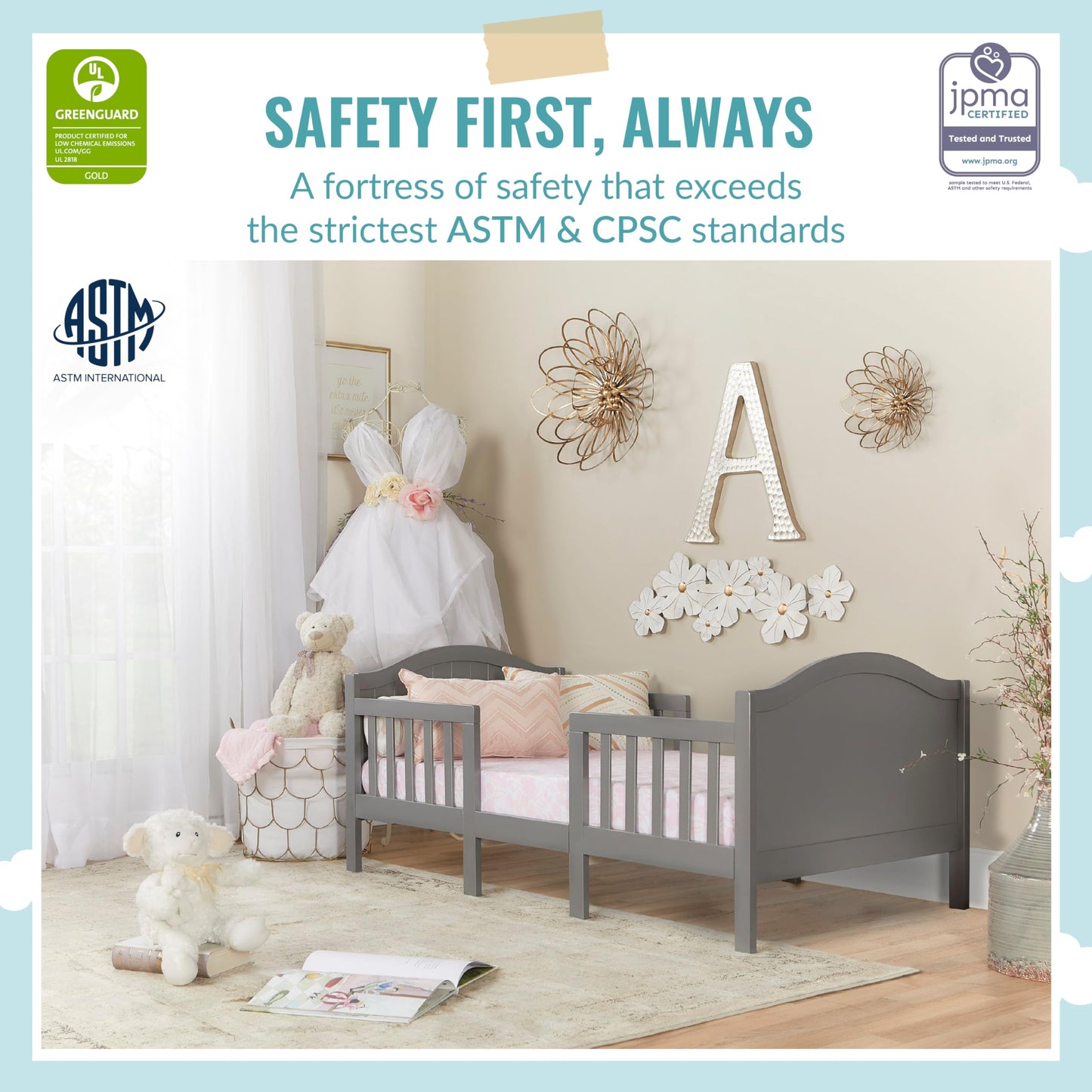 Cuna de madera - Gris Acero