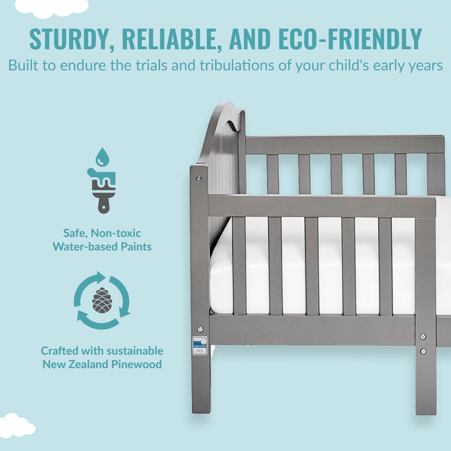 Cuna de madera - Gris Acero