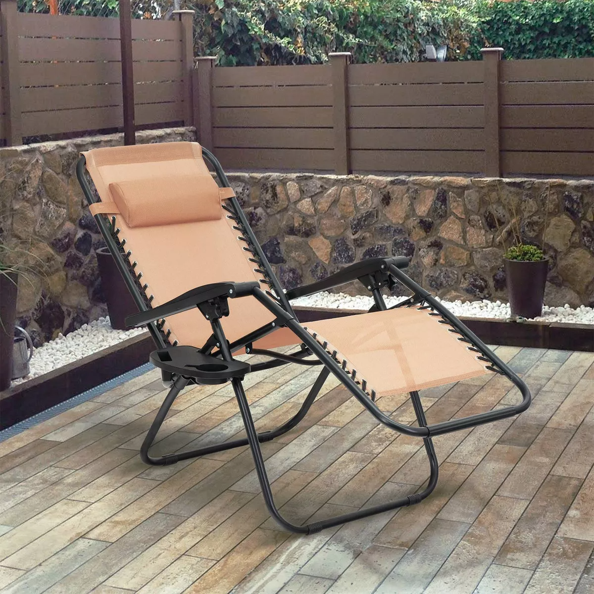 Silla Plegable Gravedad Cero Reclinable - beige