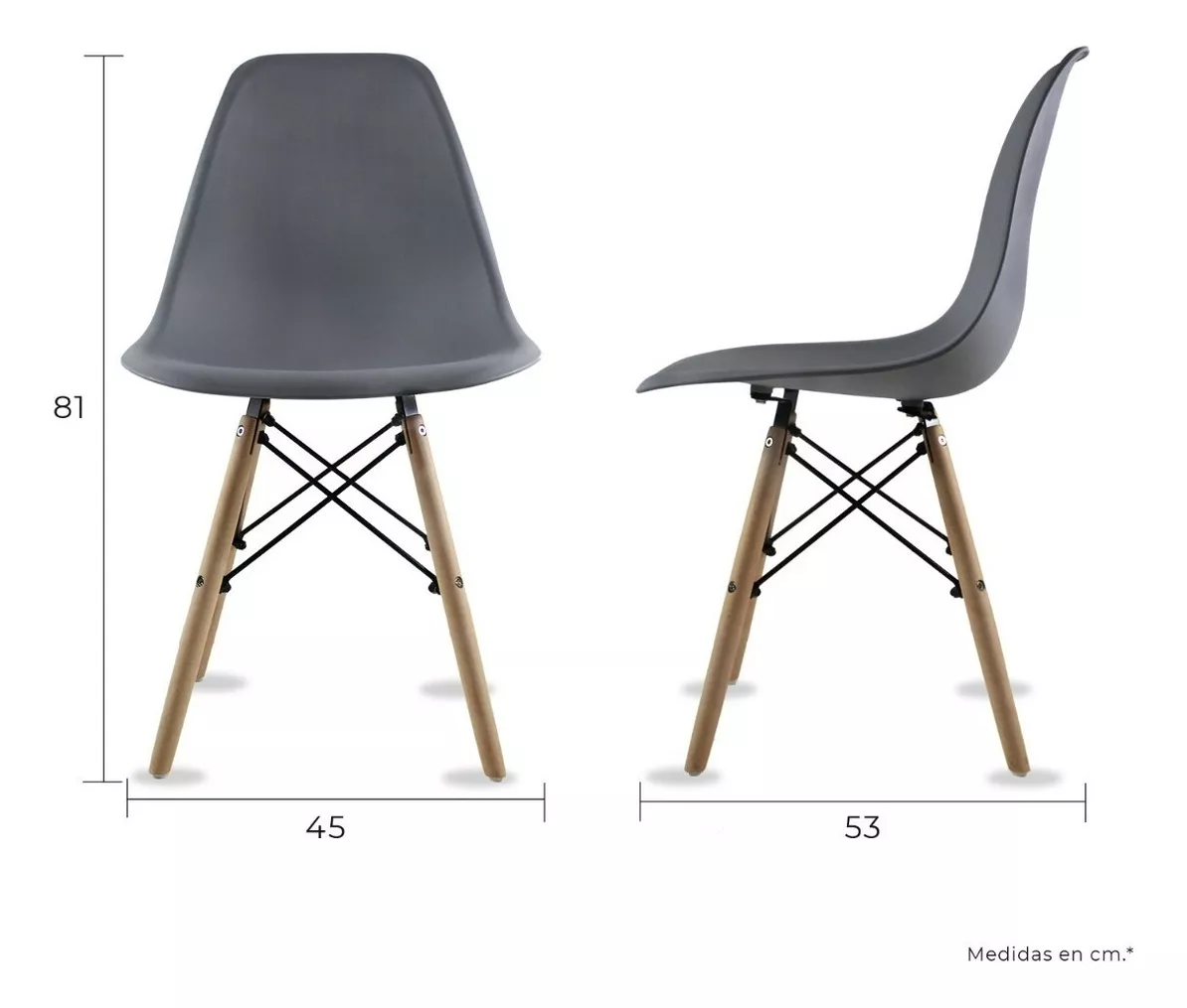 Comedor de 4 sillas - Gris