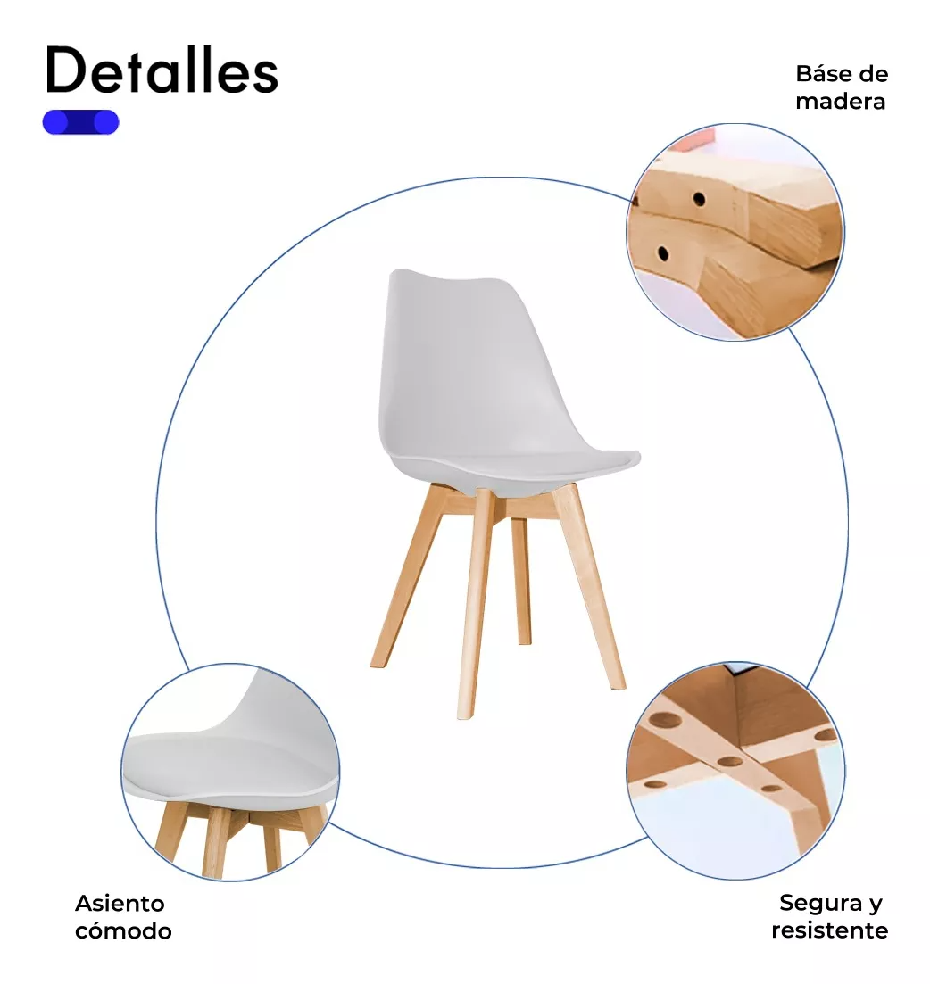 Set 2 Sillas Comedor - Marrón claro