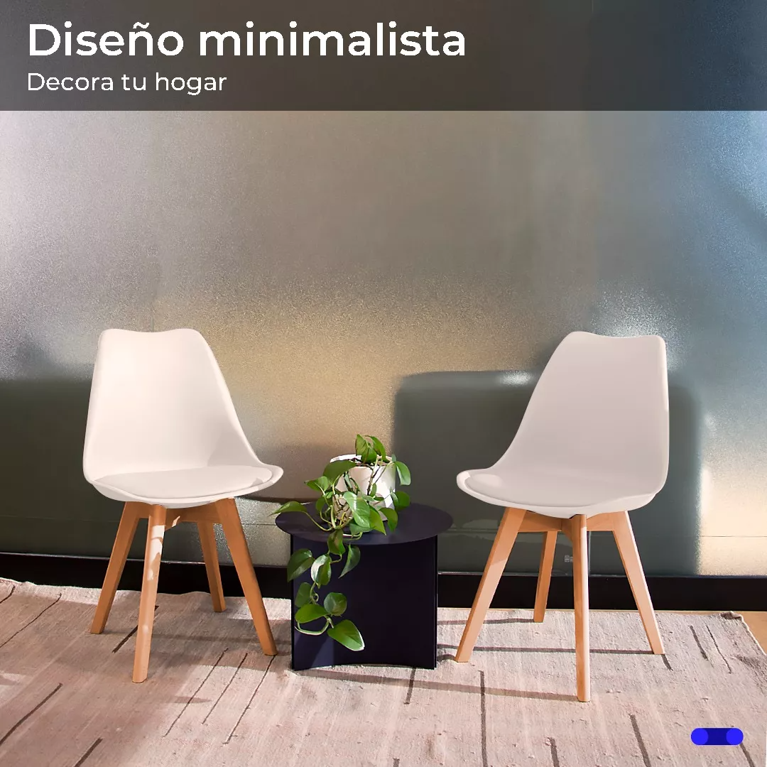 Set 2 Sillas Comedor - Marrón claro