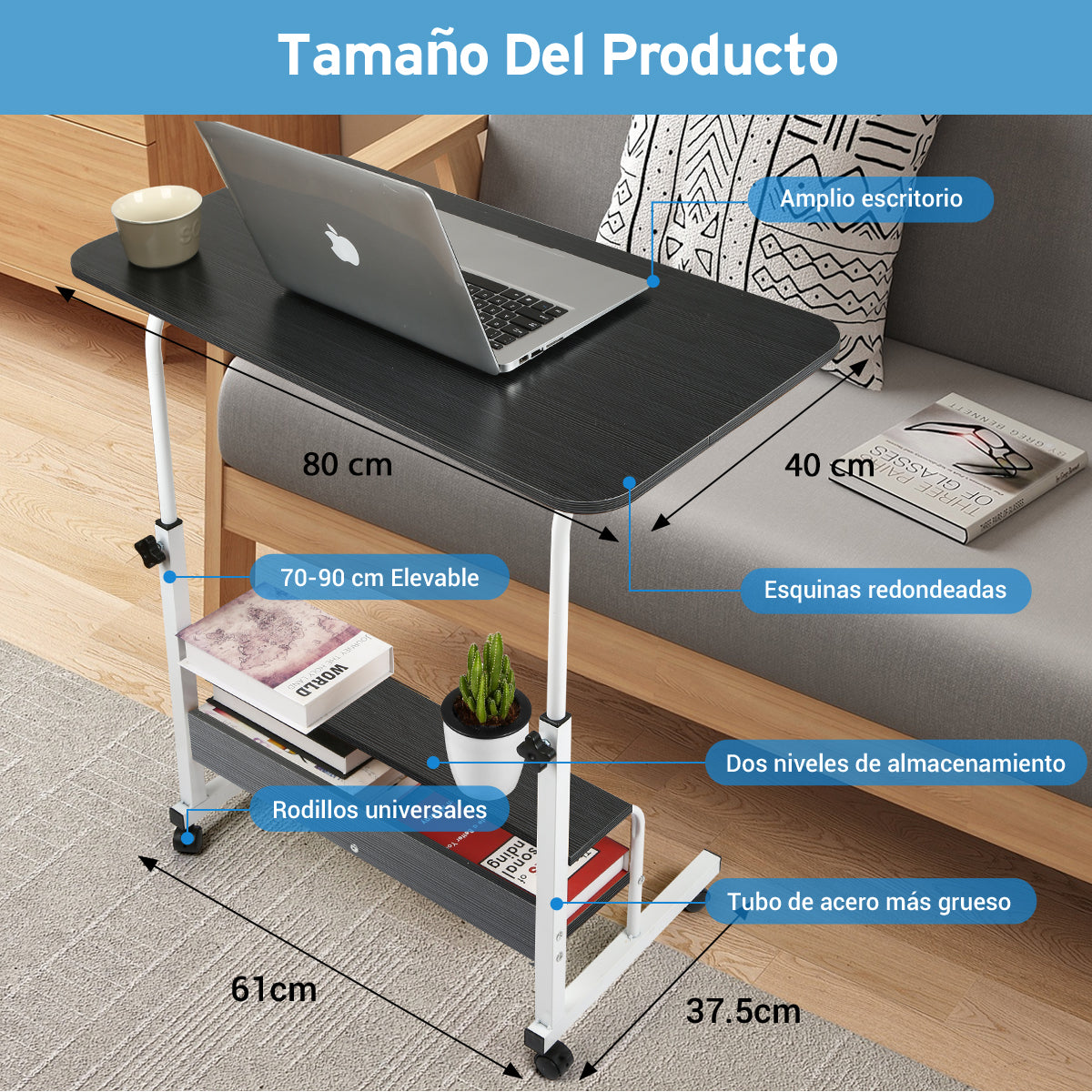 Mesa Para Laptop Con Ruedas Y De Altura