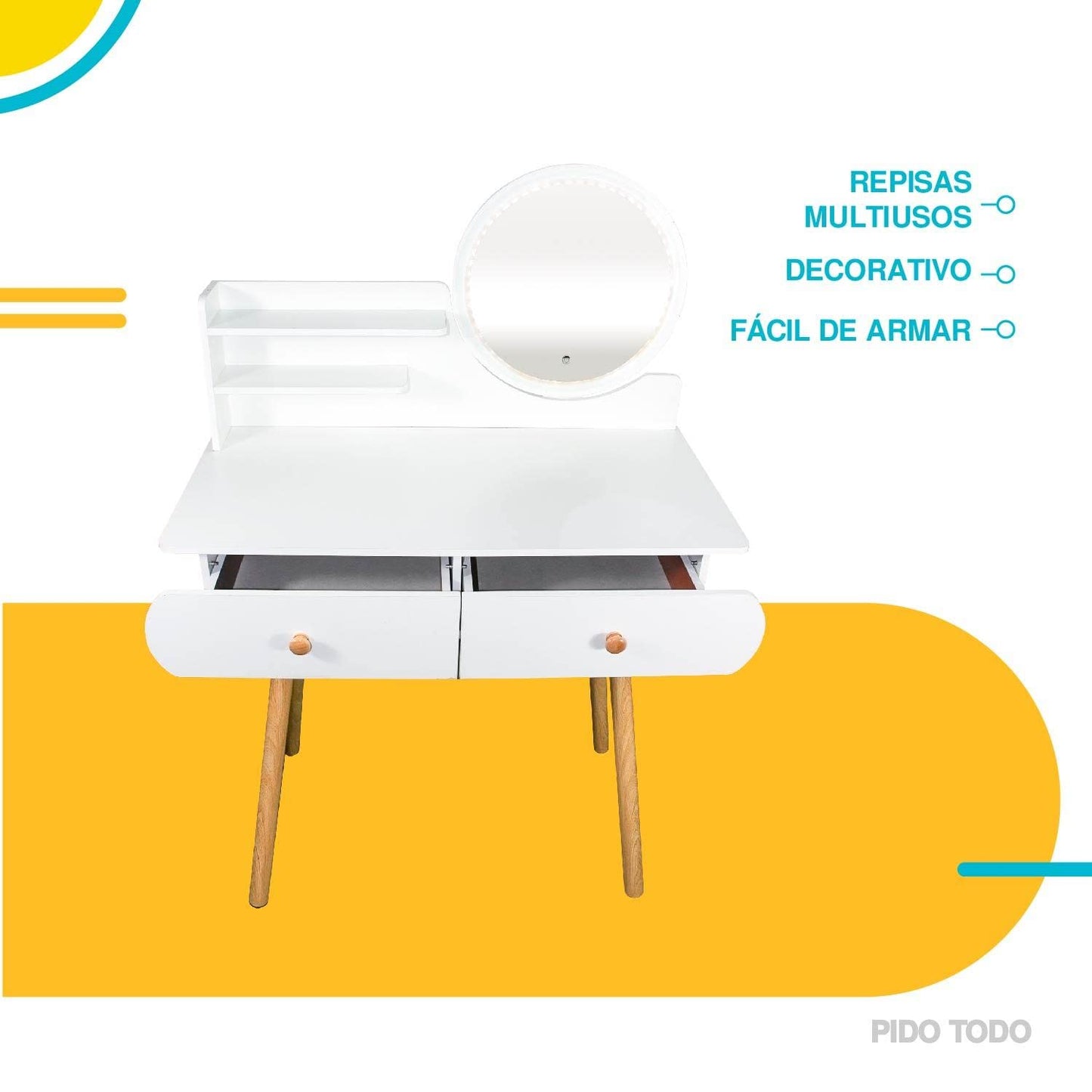 Tocador De Maquillaje Blanco Moderno