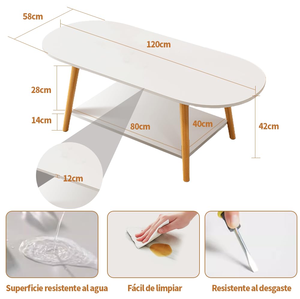 Mesa de Centro - Blanco Simple