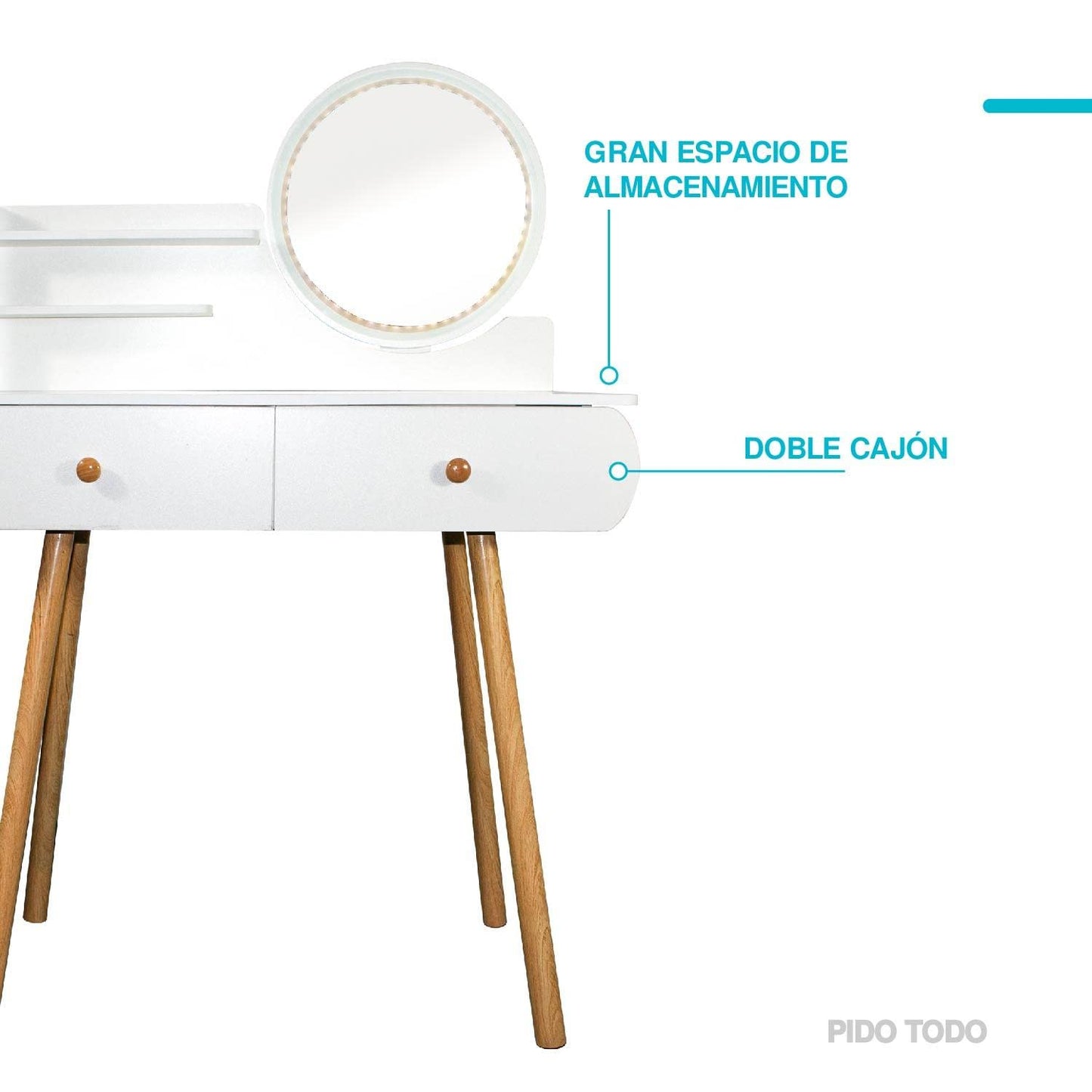 Tocador De Maquillaje Blanco Moderno