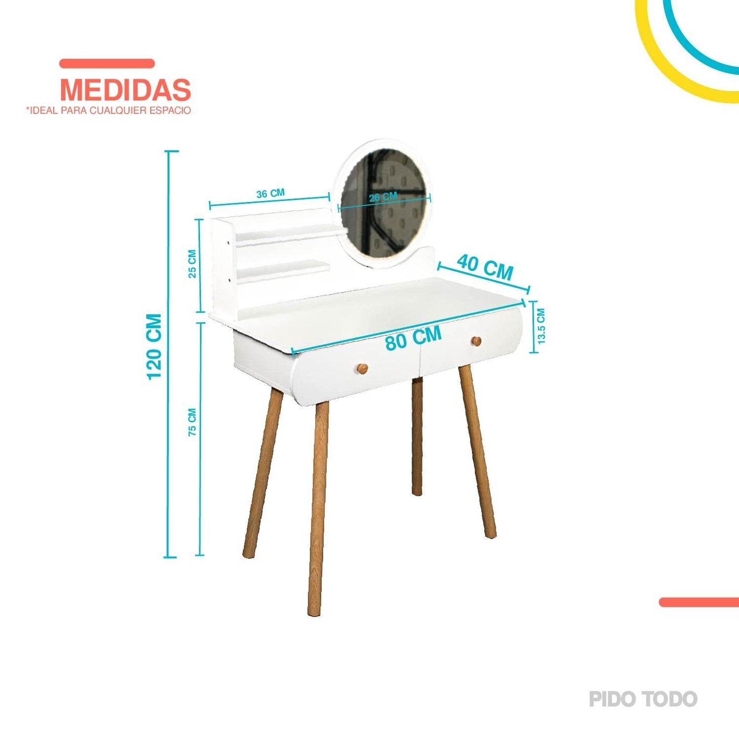 Tocador De Maquillaje Blanco Moderno