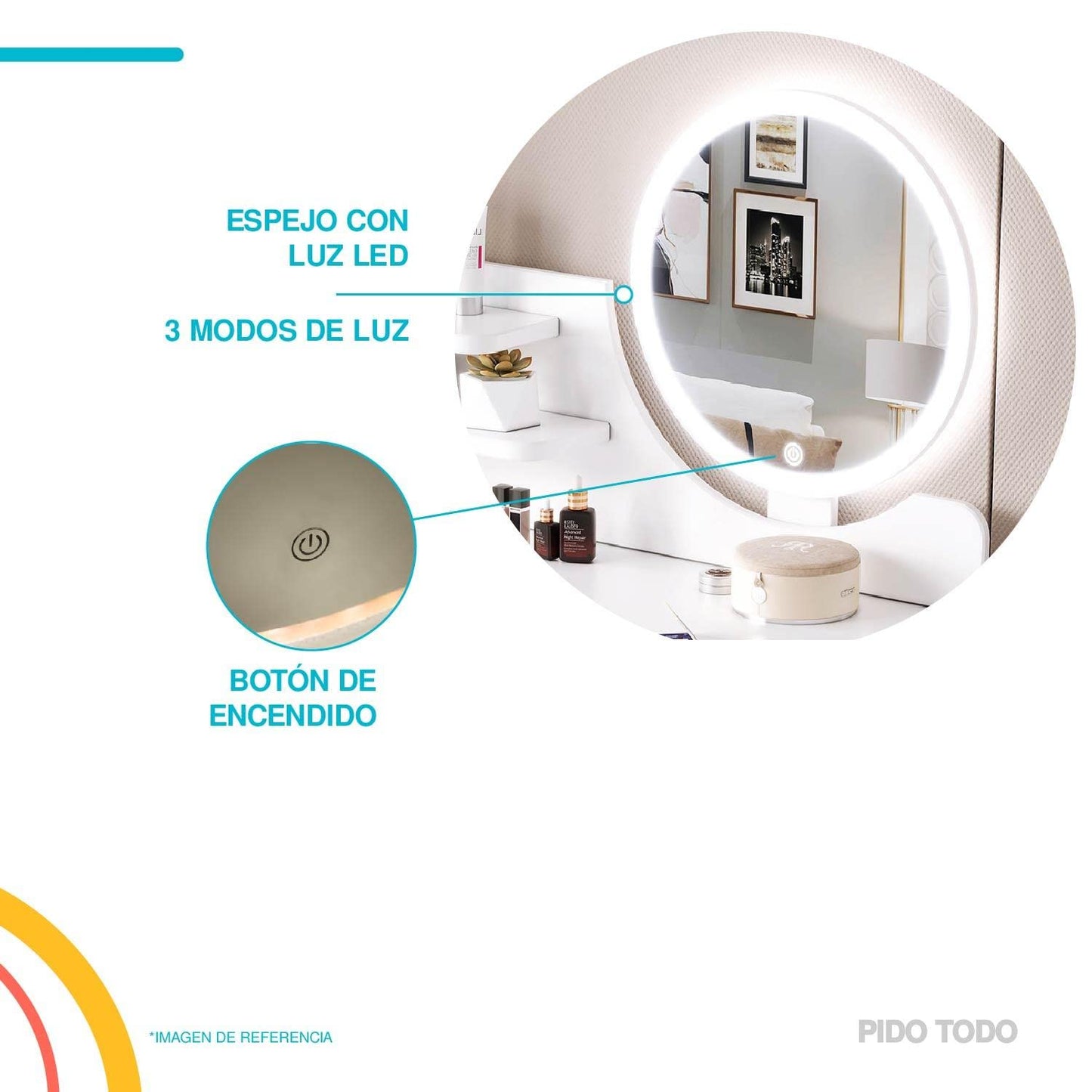 Tocador De Maquillaje Blanco Moderno