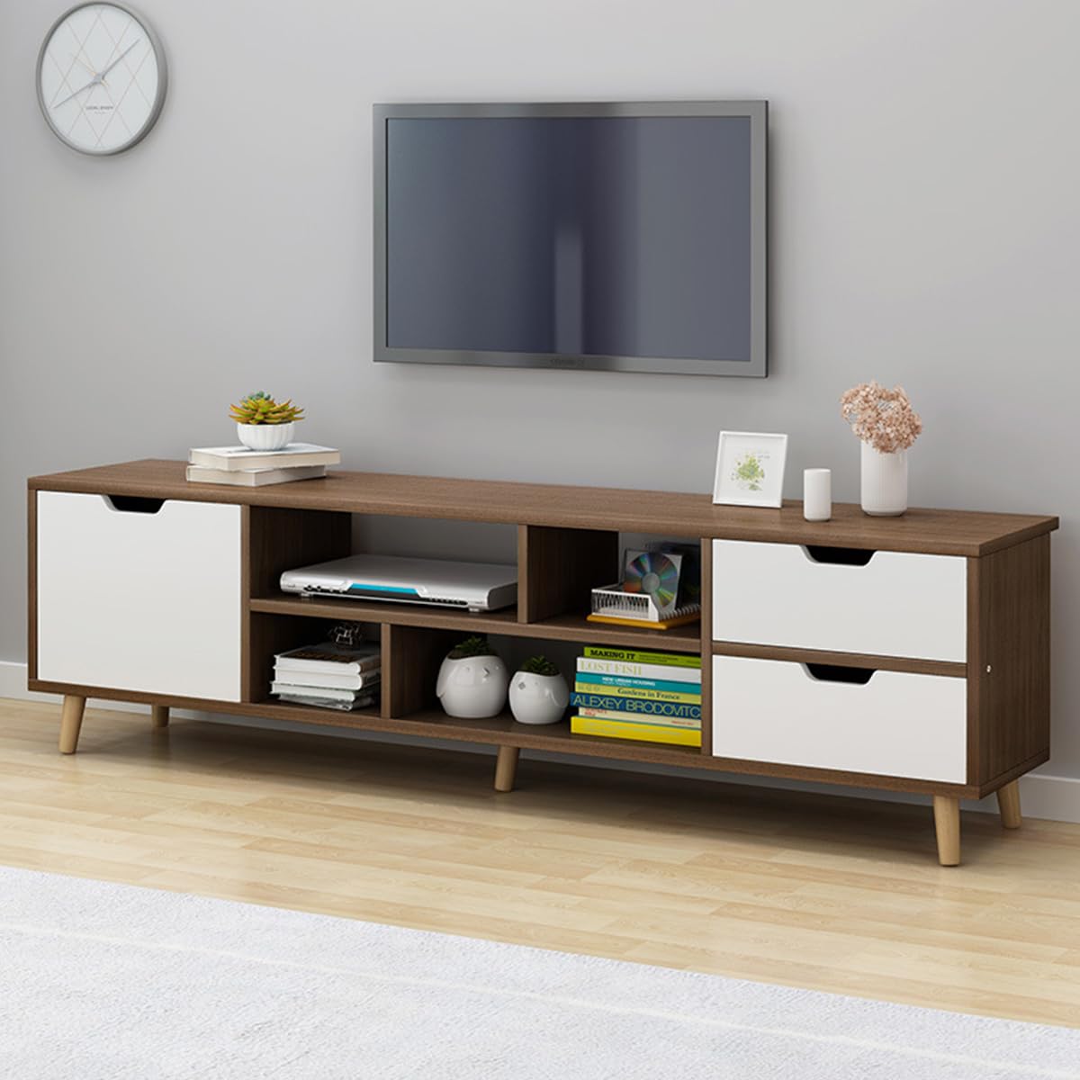Mueble de TV con Estantes de Almacenamiento