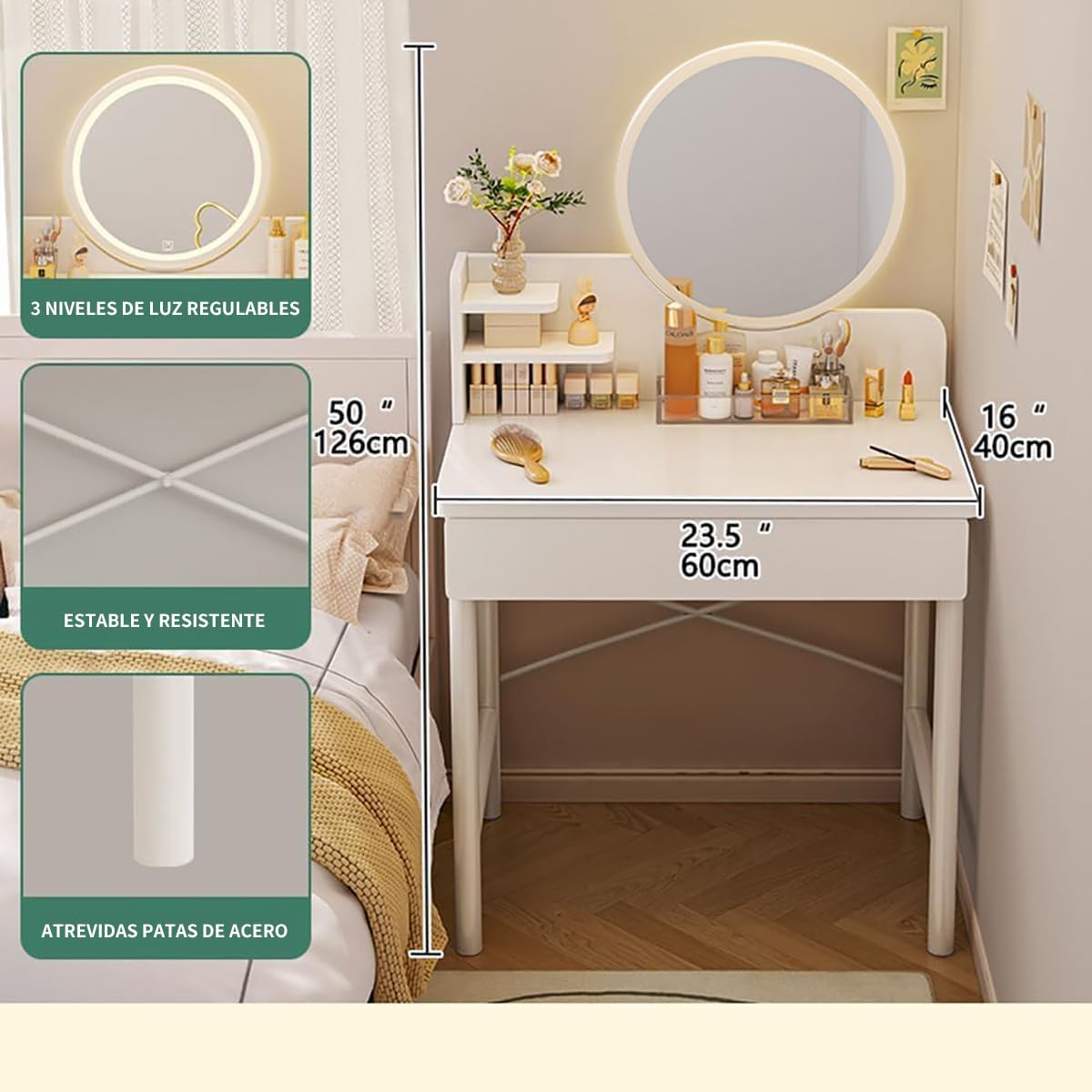 Tocador De Maquillaje -  Blanco