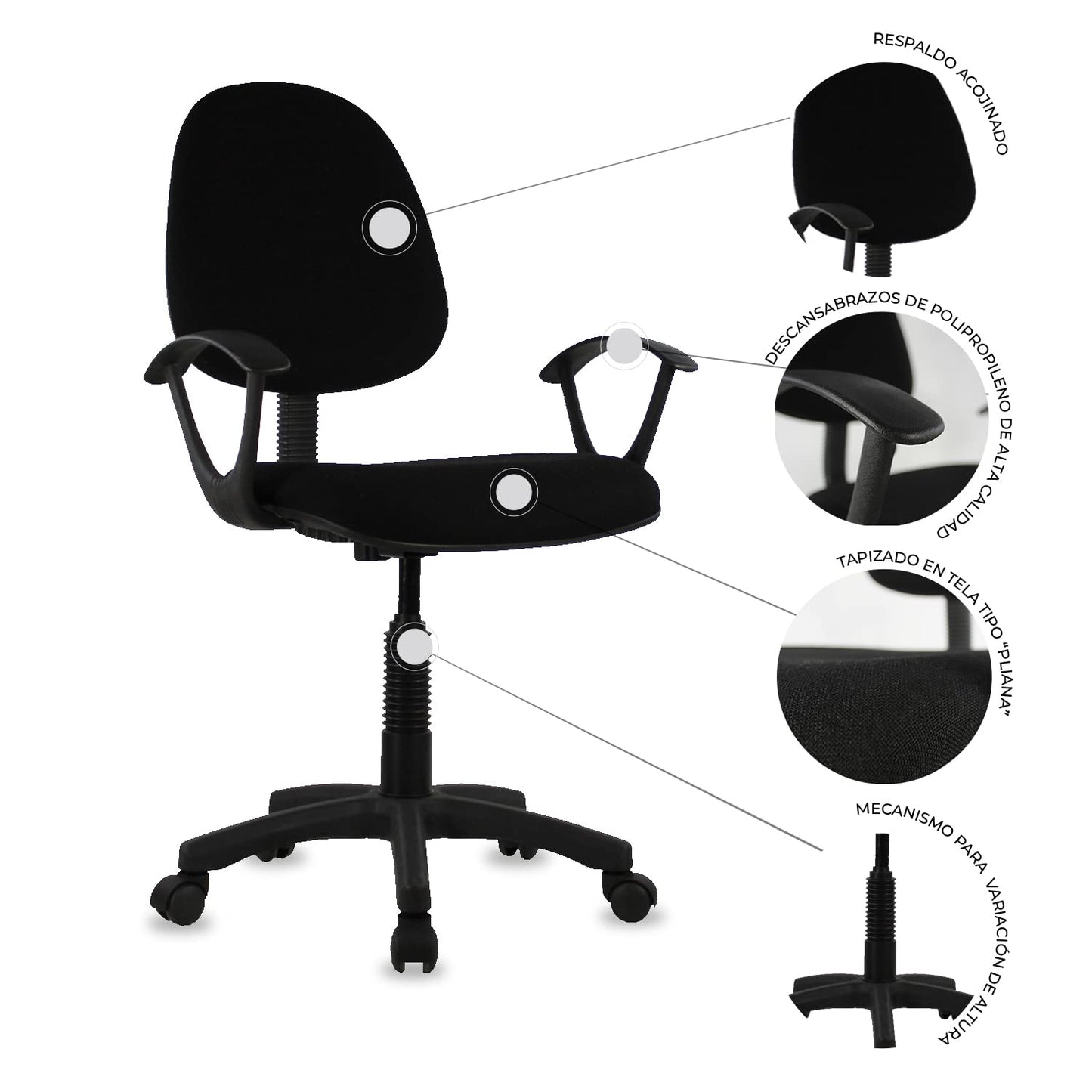 Silla de Oficina Secretarial Clásica