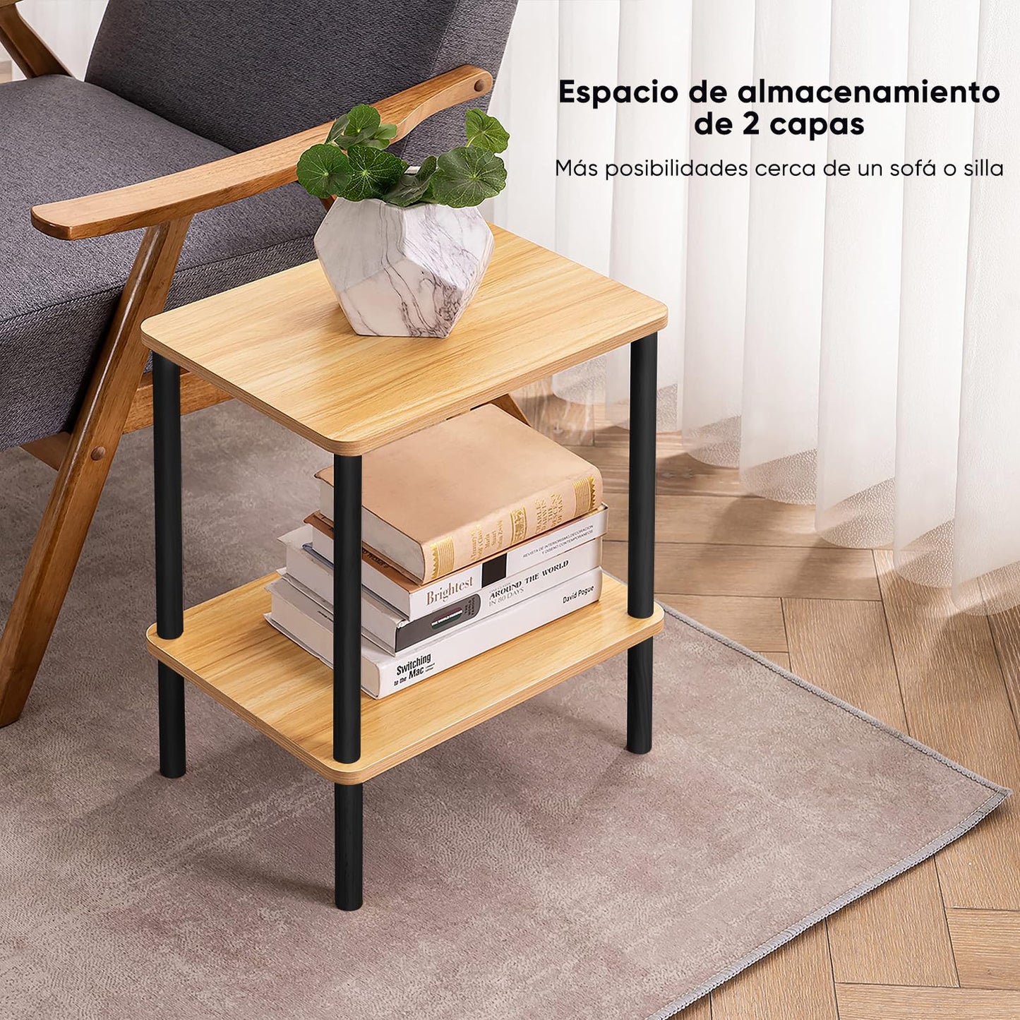 Mesitas de Noche - Mesa Auxiliar Minimalista Moderna