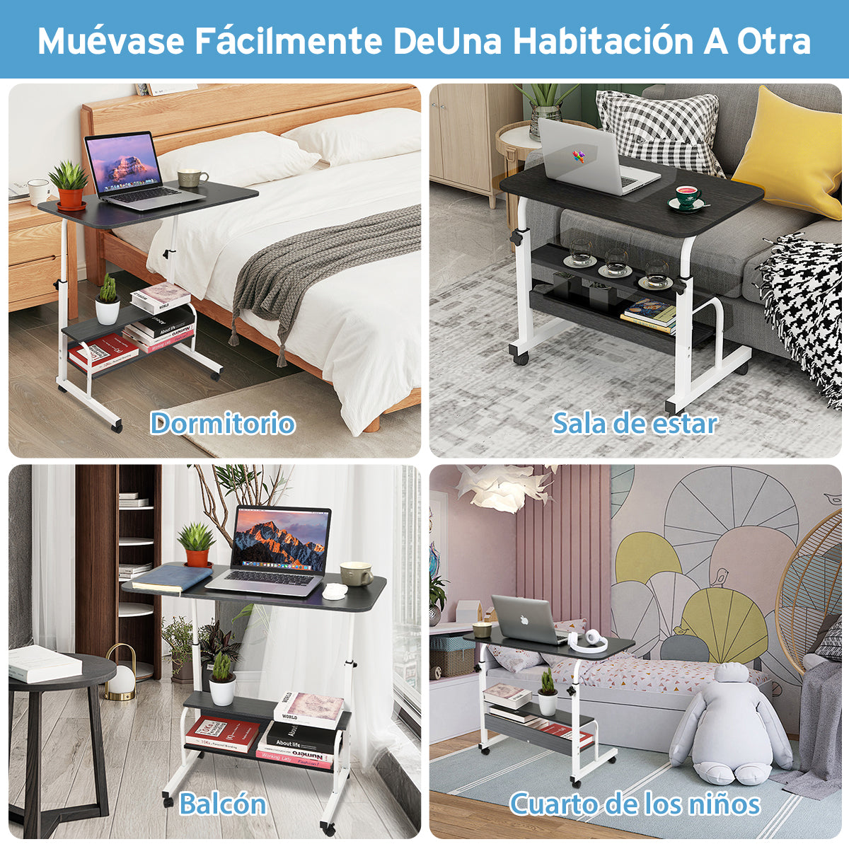 Mesa Para Laptop Con Ruedas Y De Altura