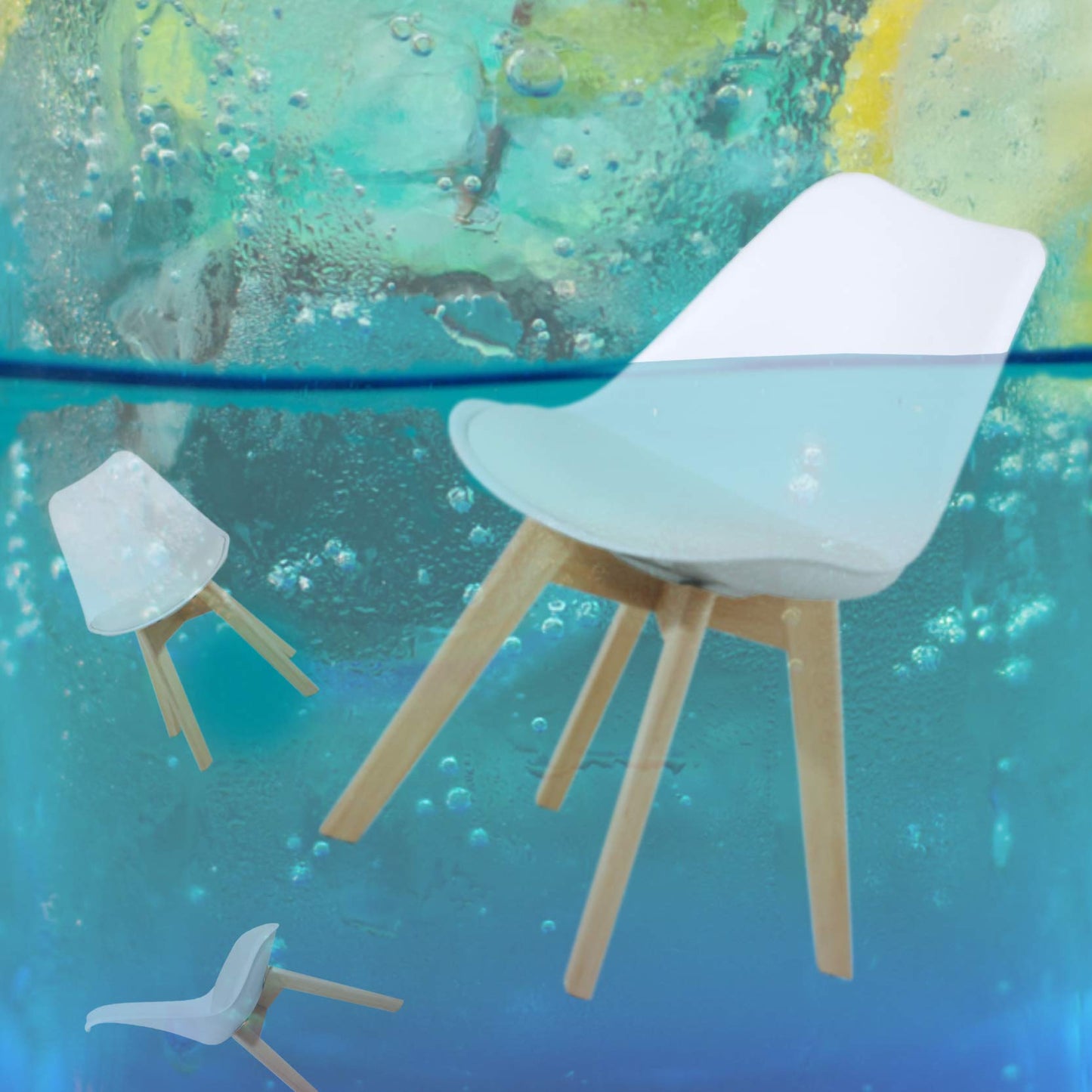 Juego de 2 sillas de comedor de estilo moderno - blanco
