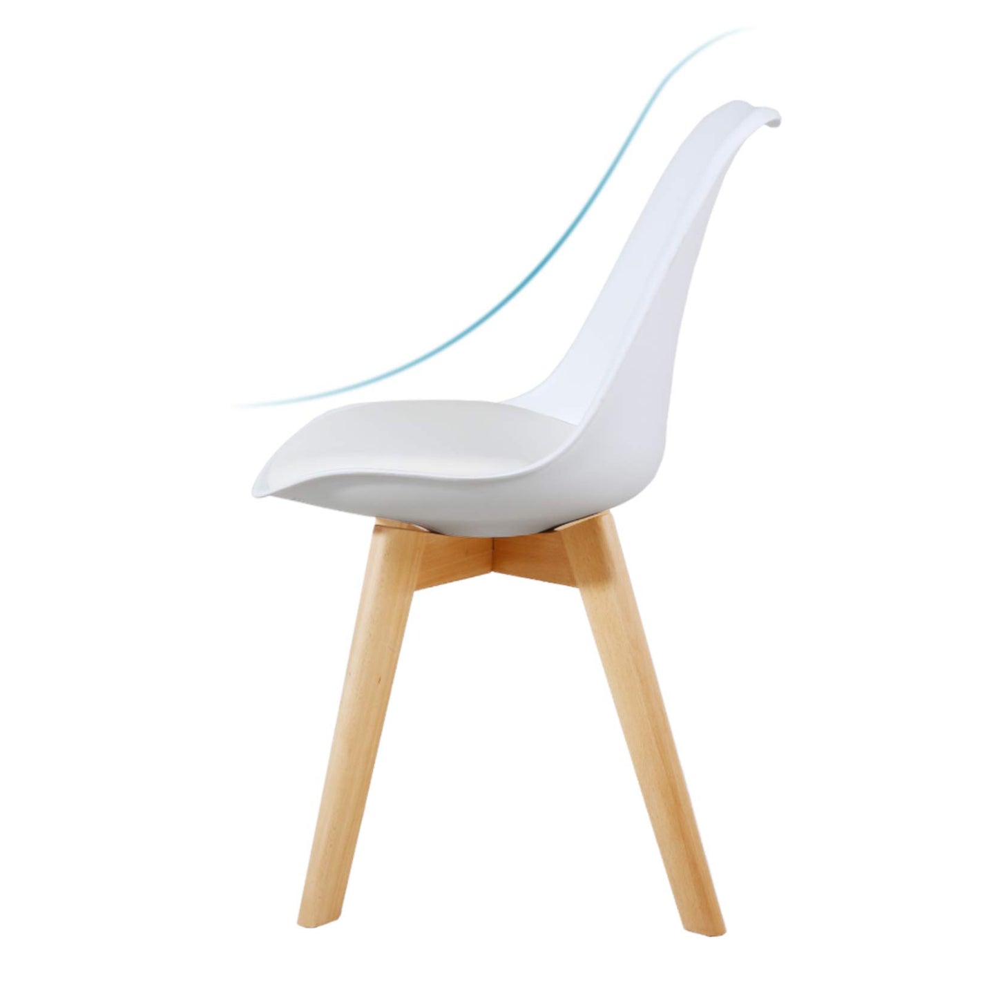 Juego de 2 sillas de comedor de estilo moderno - blanco
