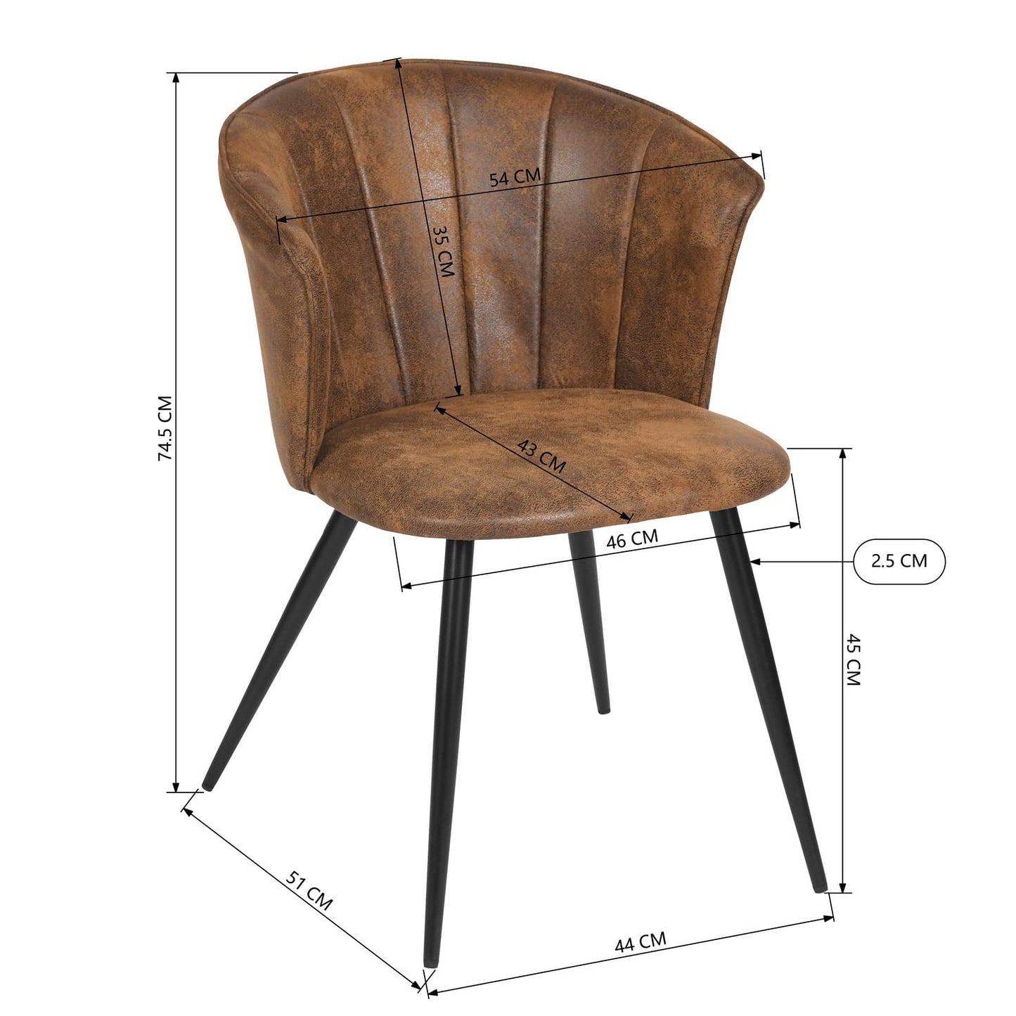 Juego de 2 Sillas de Comedor para la Cocina