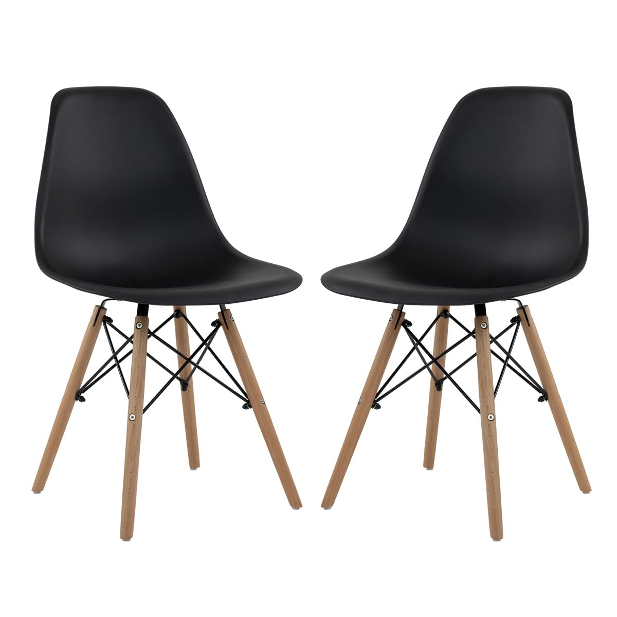 Sillas para comedor - Juego negro de 2 sillas