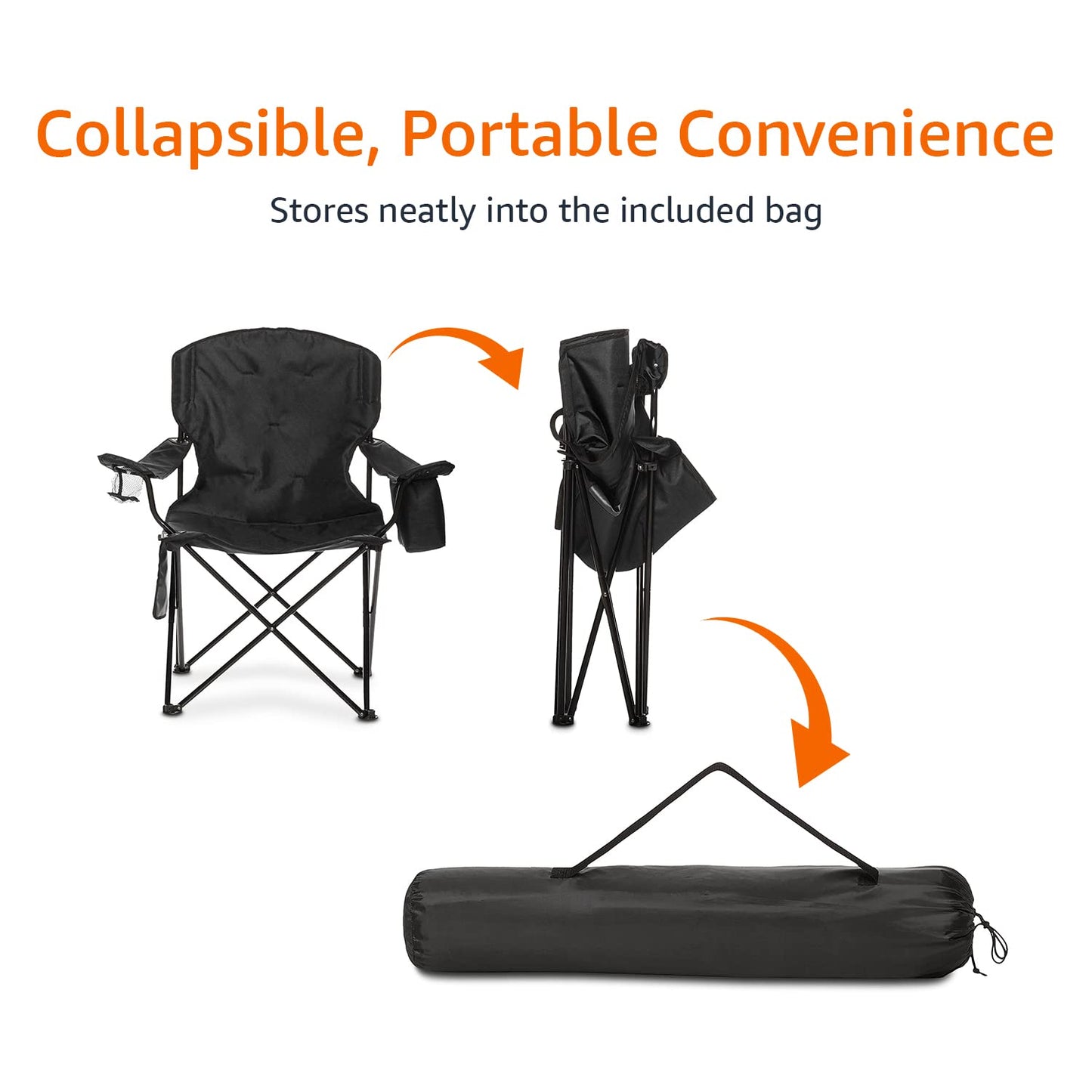 Silla plegable acolchada para acampar