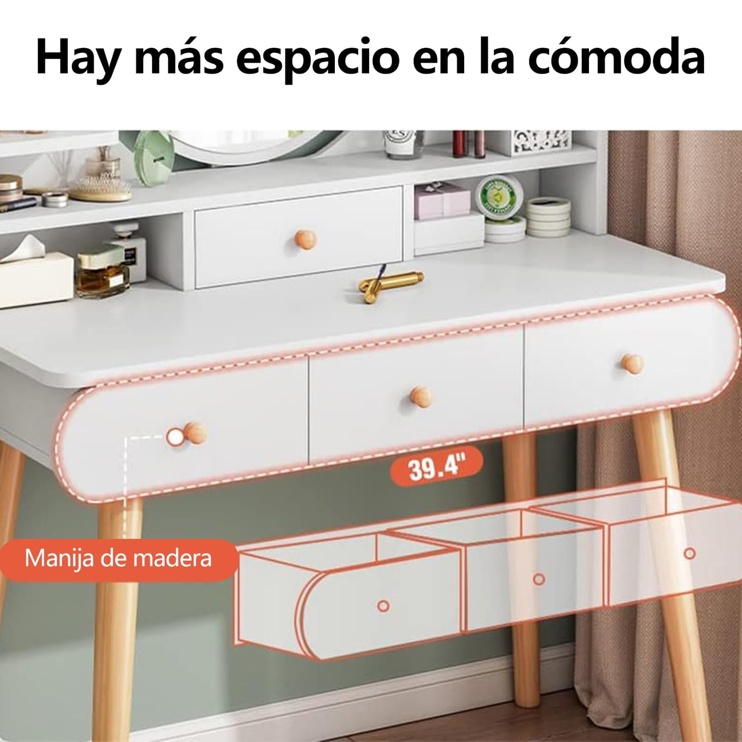 Tocador para Recamara con 4 Cajones