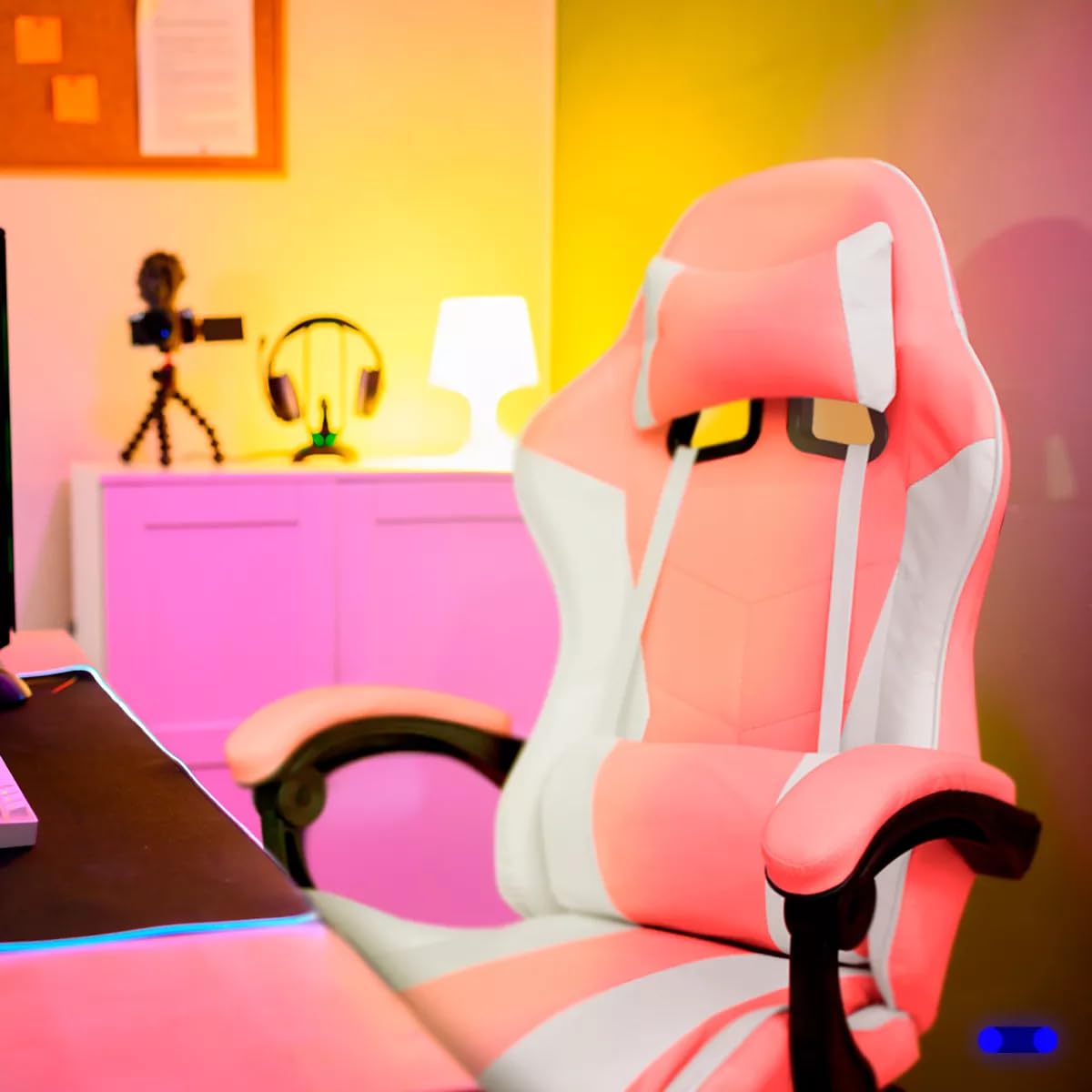 Silla Gamer Rosa - altura ajustable